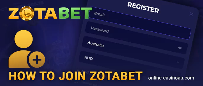 Zotabet Casino registration instructions