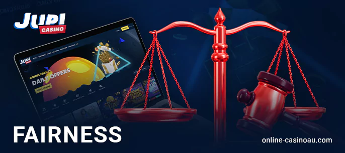 Fair play at Jupi Casino for Australians