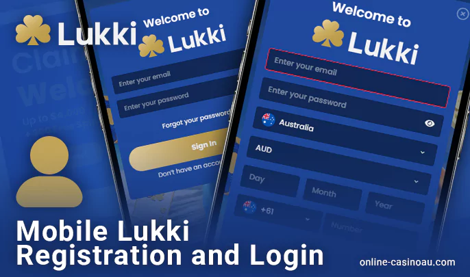 Registration and login process in the Lukki Casino app