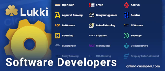 Providers on the Lukki Casino website - list