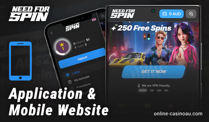 Use the Need For Spin Casino app for mobile devices