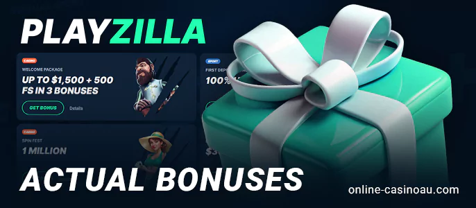 Get bonuses for playing at Playzilla Casino