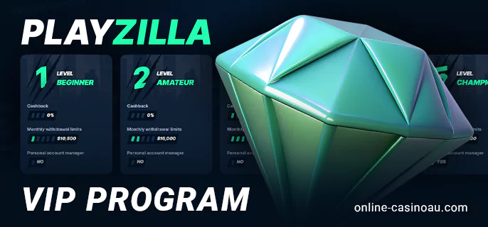 Playzilla casino VIP program incentives for players