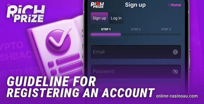 Sign up for the Rich Prize Casino app