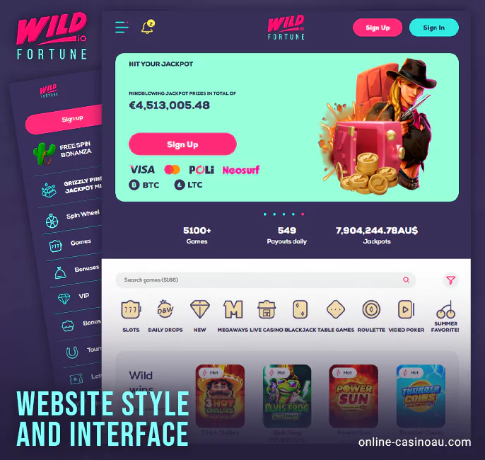 Wild Fortune Casino website design