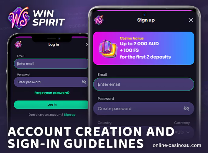 Registration and authorization in the WinSpirit casino app