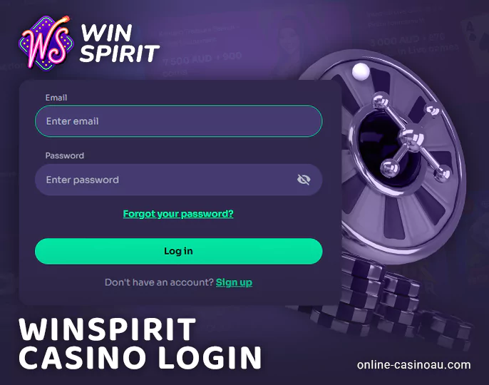 Authorization method on the WinSpirit casino website