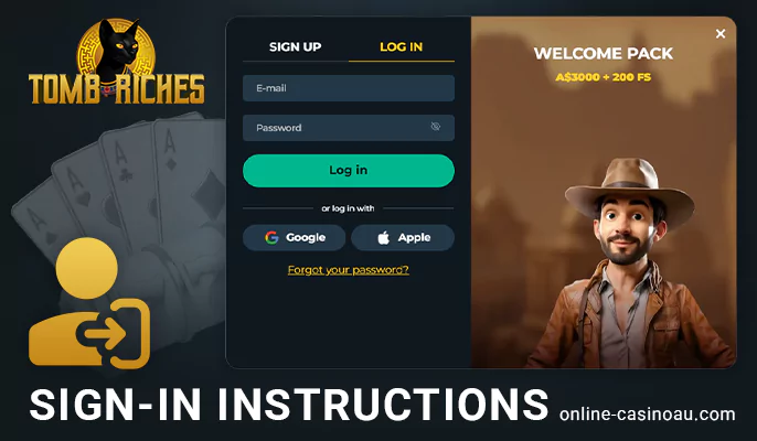 Log in to personal account at TombRiches Casino